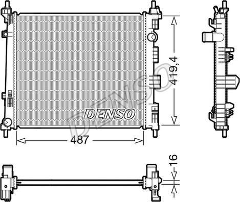 Denso DRM46069 - Радіатор, охолодження двигуна autocars.com.ua