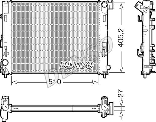 Denso DRM46076 - Радіатор, охолодження двигуна autocars.com.ua