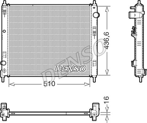 Denso DRM46078 - Радіатор, охолодження двигуна autocars.com.ua