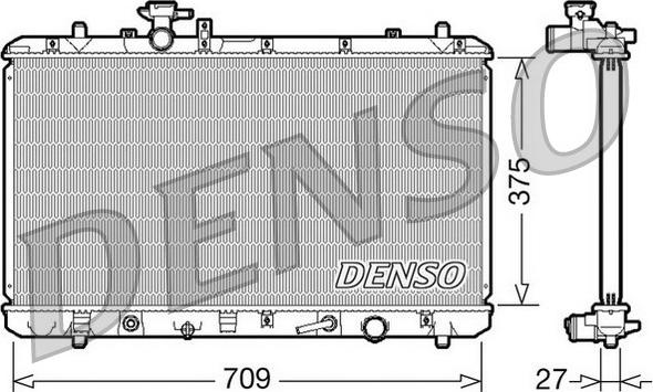 Denso DRM47025 - Радіатор, охолодження двигуна autocars.com.ua