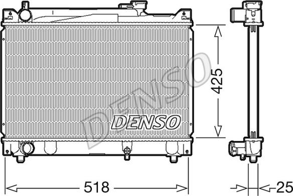 Denso DRM47030 - Радіатор, охолодження двигуна autocars.com.ua