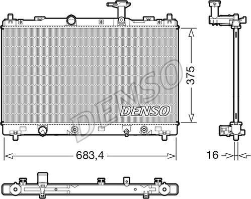 Denso DRM47041 - Радиатор, охлаждение двигателя avtokuzovplus.com.ua