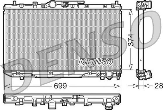 Denso DRM50014 - Радіатор, охолодження двигуна autocars.com.ua