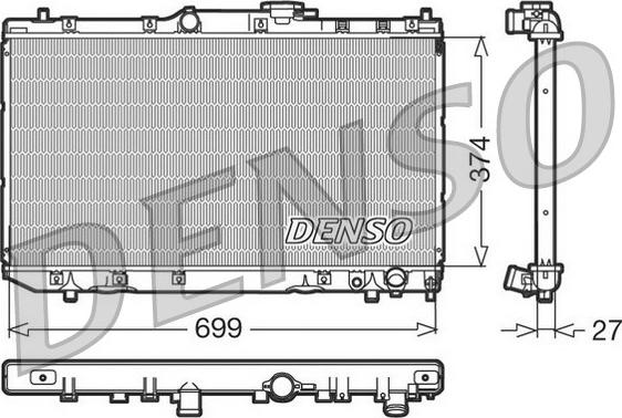 Denso DRM50016 - Радіатор, охолодження двигуна autocars.com.ua