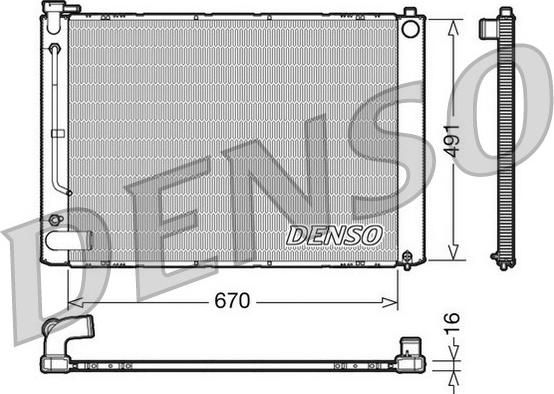 Denso DRM50055 - Радиатор, охлаждение двигателя avtokuzovplus.com.ua