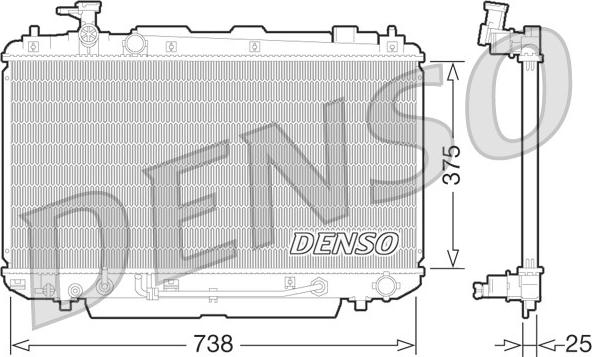 Denso DRM50064 - Радіатор, охолодження двигуна autocars.com.ua