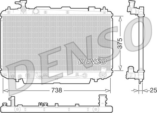 Denso DRM50065 - Радиатор, охлаждение двигателя avtokuzovplus.com.ua