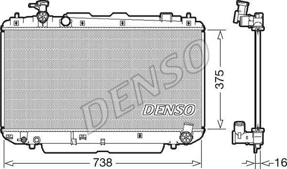 Denso DRM50083 - Радіатор, охолодження двигуна autocars.com.ua