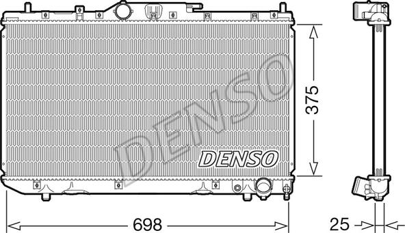 Denso DRM50114 - Радиатор, охлаждение двигателя avtokuzovplus.com.ua