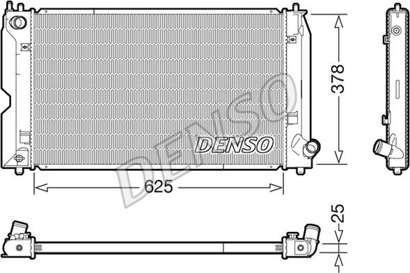 Denso DRM50119 - Радіатор, охолодження двигуна autocars.com.ua