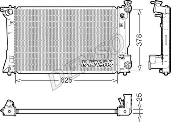 Denso DRM50145 - Радіатор, охолодження двигуна autocars.com.ua