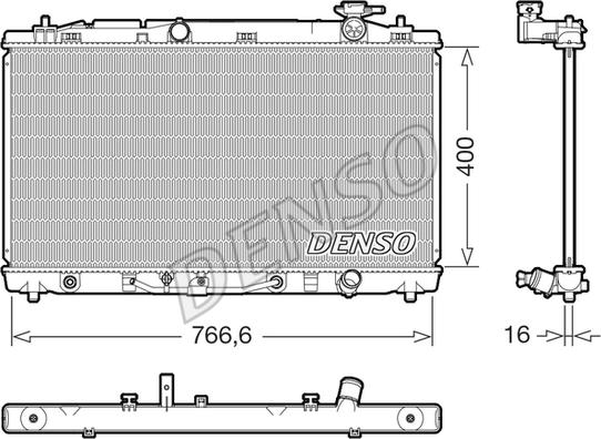 Denso DRM50146 - Радіатор, охолодження двигуна autocars.com.ua