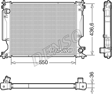 Denso DRM51014 - Радіатор, охолодження двигуна autocars.com.ua