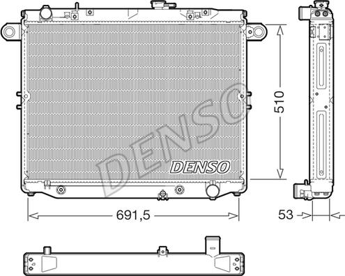 Denso DRM51015 - Радіатор, охолодження двигуна autocars.com.ua