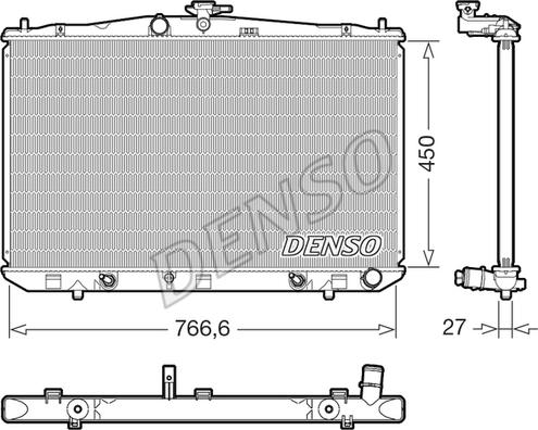 Denso DRM51017 - Радіатор, охолодження двигуна autocars.com.ua