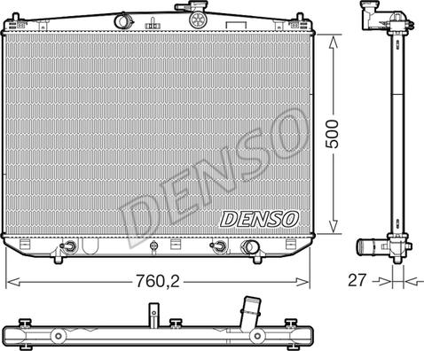 Denso DRM51020 - Радіатор, охолодження двигуна autocars.com.ua