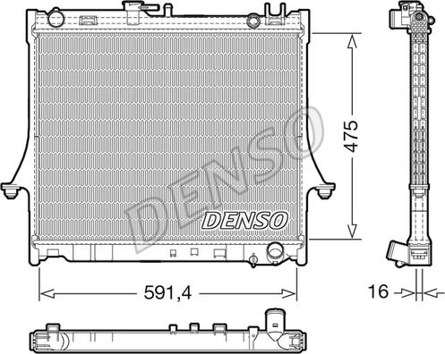 Denso DRM99016 - Радіатор, охолодження двигуна autocars.com.ua