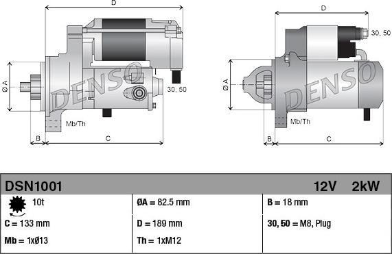 Denso DSN1001 - Стартер avtokuzovplus.com.ua