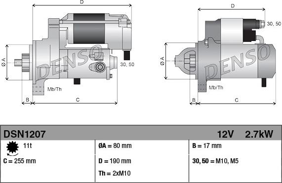 Denso DSN1207 - Стартер avtokuzovplus.com.ua