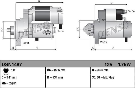 Denso DSN1487 - Стартер autocars.com.ua