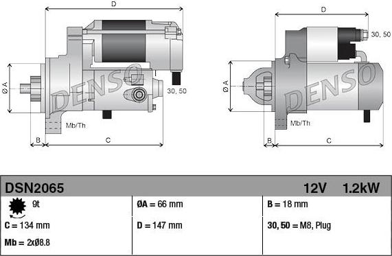 Denso DSN2065 - Стартер autocars.com.ua