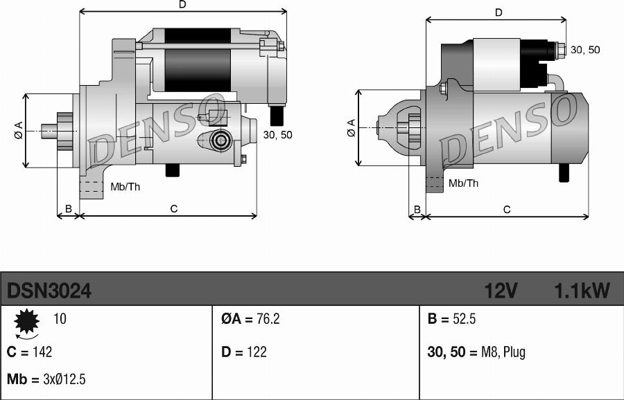 Denso DSN3024 - Стартер avtokuzovplus.com.ua