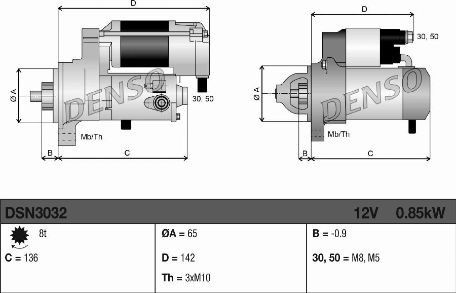 Denso DSN3032 - Стартер avtokuzovplus.com.ua