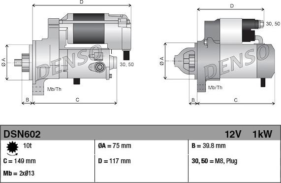 Denso DSN602 - Стартер autocars.com.ua