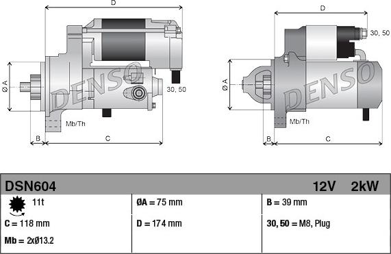 Denso DSN604 - Стартер autocars.com.ua