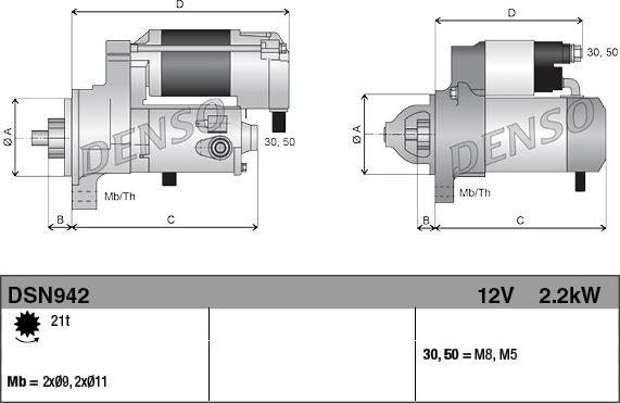 Denso DSN942 - Стартер autocars.com.ua