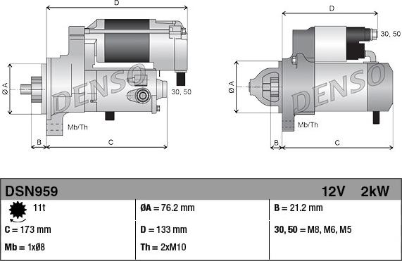 Denso DSN959 - Стартер avtokuzovplus.com.ua