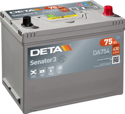 DETA DA754 - Стартерная аккумуляторная батарея, АКБ autodnr.net