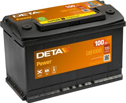 DETA DB1000 - Стартерна акумуляторна батарея, АКБ autocars.com.ua