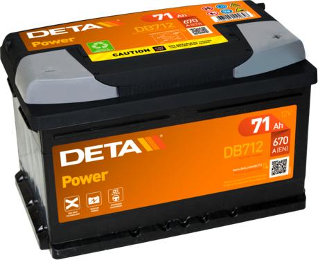 DETA DB712 - Стартерна акумуляторна батарея, АКБ autocars.com.ua