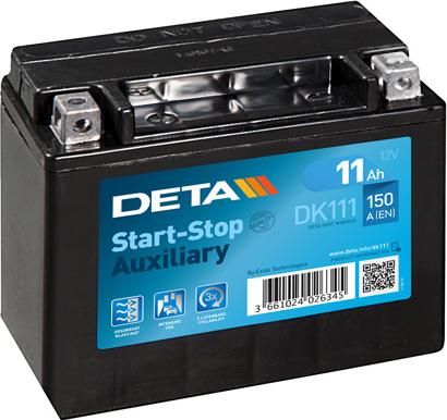 DETA DK111 - Стартерна акумуляторна батарея, АКБ autocars.com.ua