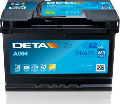 DETA DK620 - Стартерная аккумуляторная батарея, АКБ avtokuzovplus.com.ua