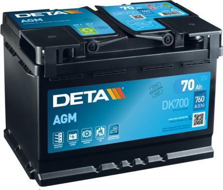 DETA DK700 - Стартерная аккумуляторная батарея, АКБ autodnr.net