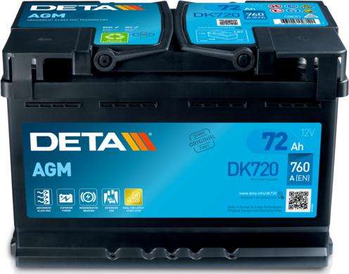 DETA DK720 - Стартерна акумуляторна батарея, АКБ autocars.com.ua