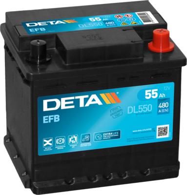 DETA DL550 - Стартерная аккумуляторная батарея, АКБ avtokuzovplus.com.ua