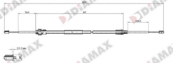 Diamax AA3030 - Тросик, cтояночный тормоз autodnr.net
