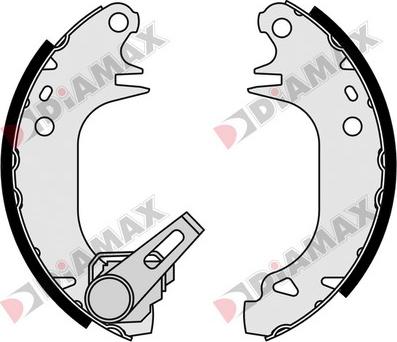 Diamax N01016 - Комплект тормозных колодок, барабанные autodnr.net