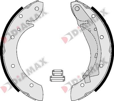 Diamax N01028 - Комплект тормозных колодок, барабанные autodnr.net