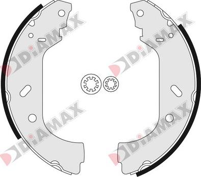 Diamax N01034 - Комплект тормозных колодок, барабанные autodnr.net