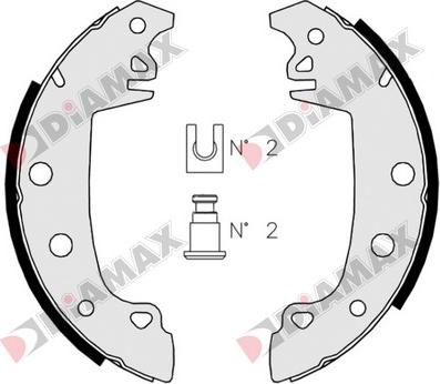 Diamax N01035 - Комплект тормозных колодок, барабанные autodnr.net