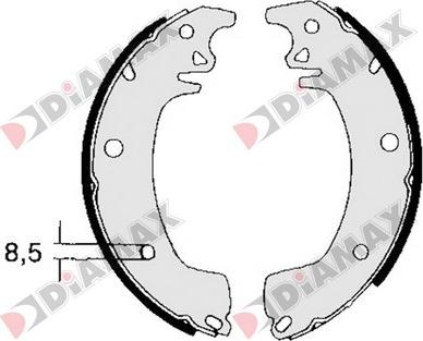 Diamax N01039 - Комплект тормозных колодок, барабанные autodnr.net