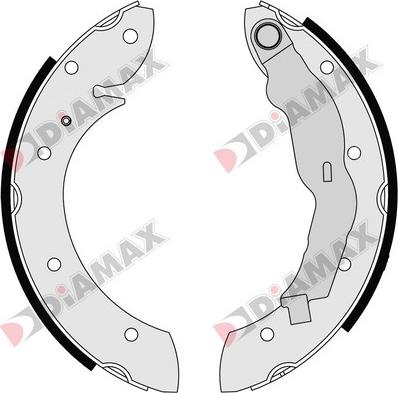 Diamax N01041 - Комплект тормозных колодок, барабанные autodnr.net