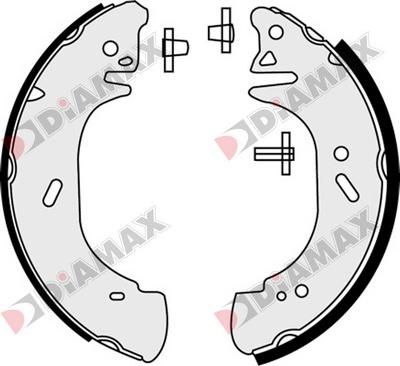 Diamax N01068 - Комплект тормозных колодок, барабанные autodnr.net