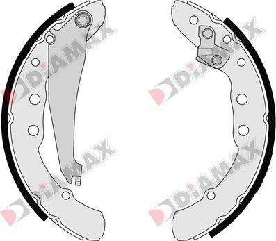 Diamax N01076 - Комплект тормозных колодок, барабанные autodnr.net