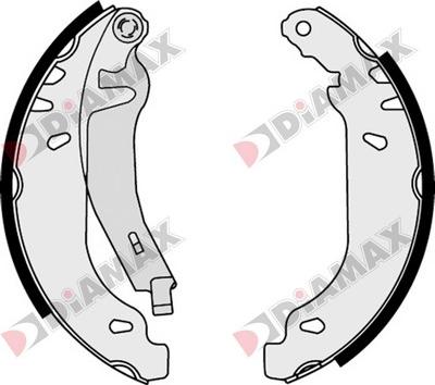 Diamax N01078 - Комплект тормозных колодок, барабанные autodnr.net