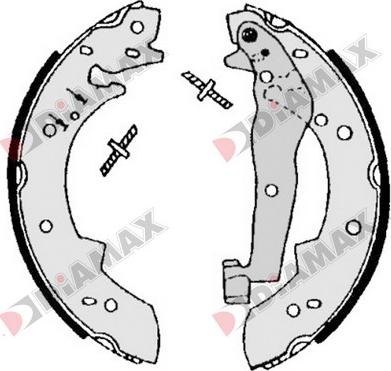 Diamax N01087 - Комплект тормозных колодок, барабанные autodnr.net